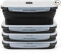 Collapsible Silicone Food Storage Containers Set with Lid & Air Vent,Foldable Lunch Containers(4PCS,Black,40oz)