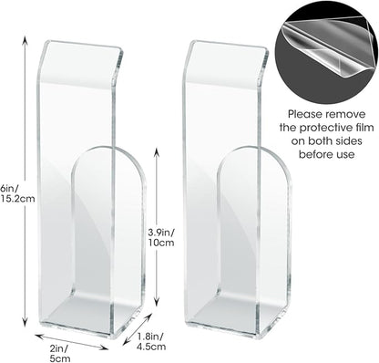 NiHome Clear Acrylic Hat Racks for Baseball Caps, Removable No-Drill Hat Holder Storage Organizer with Nano Adhesive Tape, Hat Hanger for Door, Bedroom & Closet, 2-Pack