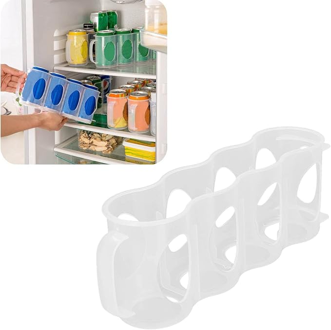 Soda Can Organizer Can Storage Box Transparent Reusable Drink Holder Organizer with Handle for Refrigerator Cabinets Stackable Canned Food Pop Cans Container Dispenser