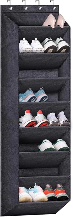 for Over The Door Shoe Organizer for Closet with Large Deep Pockets, Narrow Shoe Rac