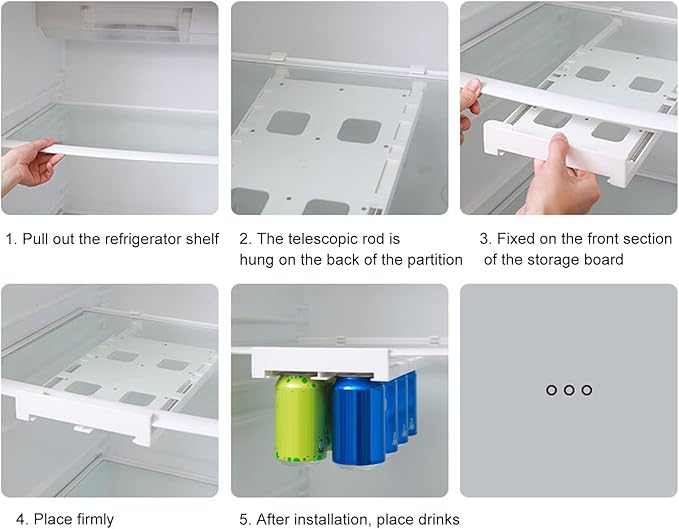 Hanging Fridge Soda Can Organizer, Fridge Drink Can Holder, Drink Beverage Dispenser Rack for Refrigerator, Refrigerator Storage Rack