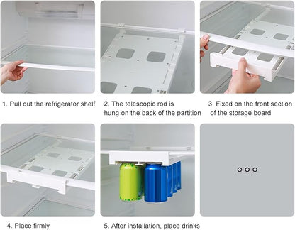 Hanging Fridge Soda Can Organizer, Fridge Drink Can Holder, Drink Beverage Dispenser Rack for Refrigerator, Refrigerator Storage Rack