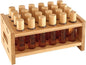 Bamboo Perfume Holder Compatible with Scentbird, Ultra-Sturdy Design Roller Ball Perfume Organizer Display Stand, Tool-Free Setup, 24 Slots for Perfume Oils, Lip Gloss, Lipstick, Essential Oil
