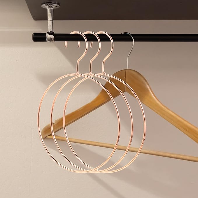 PRETYZOOM Hanging Scarf Organizer Round Ring Hanger Scarf Rack Tie Hangers for Closet
