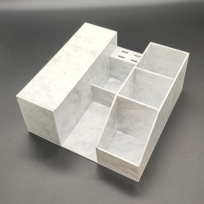 Eyelash Beauty Organizer, Acrylic Eyelash Grafting Tool Storage Beauty Tool W/Tweezers Holder Display Boxes for Home Eyelash Salon (Marble White)