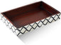 Handicrafts Home 10"x6" Vanity Tray for Bathroom Countertop, Moroccan Bone Inlay Decorative Organizer Tray for Perfume, Jewelry, Cosmetics & Dresser Decor, Rectangular Catchall Tray, Black White