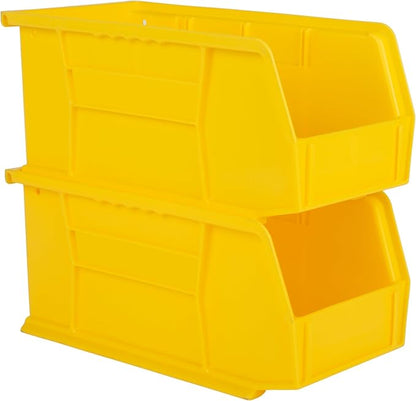 Hudson Exchange 11" x 5-1/2" x 5" Plastic Stackable Storage Bin and Hanging Container (Yellow, 1 Pack)