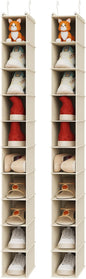 MAX Houser 10-Shelf Hanging Shoe Shelf Organizer, Hanging Shoe Storage for Closet,Pack of 2(Beige)