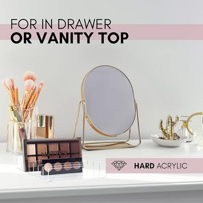 Mantello Clear Makeup Organizer Eyeshadow Palette Organizer Cash Holder & Makeup Palette Organizer Acrylic