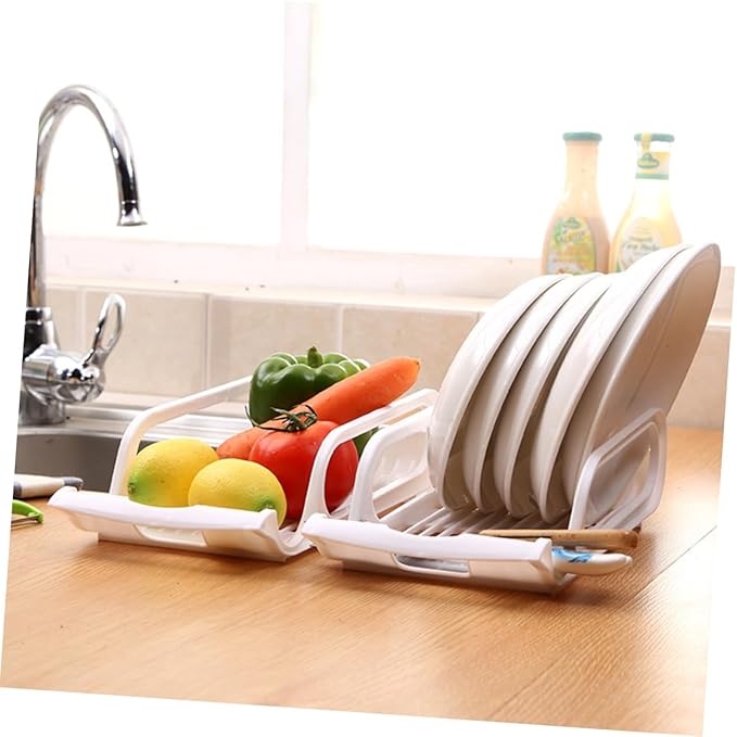 SHOWERORO 2pcs Stackable Refrigerator Beverage Storage Rack Practical Can Bowl Organizer for Beer Vegetables and Fruits Space-saving Cold Storage White