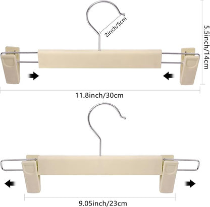 Pants Hangers with Clips Skirt Hangers for Women Plastic Clip Hanger for Pants Clothes Hanger (50pack, Khaki)