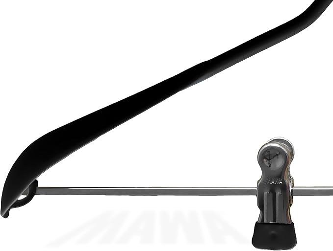 Mawa by Reston Lloyd BodyForm Series Non-Slip Space Saving Clothes Hanger with 2 Clips for Pants or Skirts, Style 42/LK, Set of 5, Black