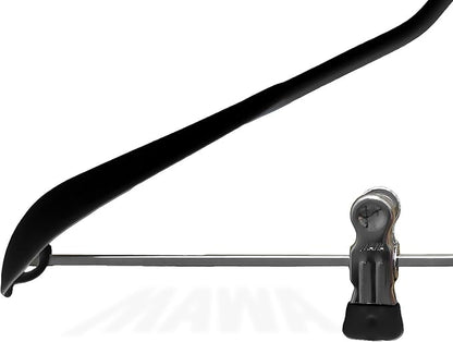 Mawa by Reston Lloyd BodyForm Series Non-Slip Space Saving Clothes Hanger with 2 Clips for Pants or Skirts, Style 42/LK, Set of 5, Black