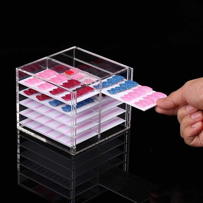 10 Layers Nail Art Extensions Storage Organizer,Cosmetic Makeup Container Box,Clear Case Cabinet Display for Nail Supplies Artists,Home & Nail Salon (10 Layers for Nail)