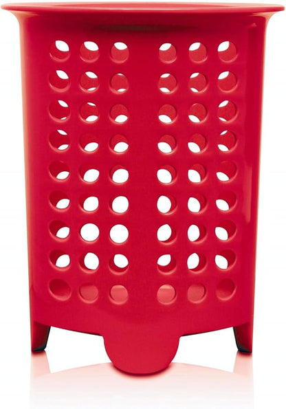 Zeal Cutlery Drainer/Utensil Pot, Melamine, Red, 14 x 14 x 17 cm