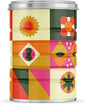 Retro Tin Can, Studio MPLS Designs, Collectable, Peel & Stick Valved End with Metal Lid, 8-12oz (4.0625 x 5.5 in) (Retro Block Design)