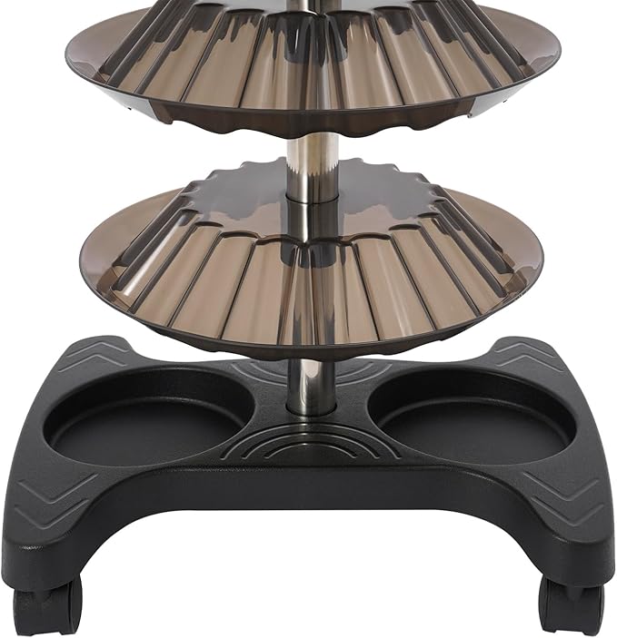 Nail Polish Trolley Display Stand, 5 Tier Spinning Rack with Wheels, Holds 120 Bottles, Freestanding Nail Polish Storage Rack for Nail Salons, Home (Black)