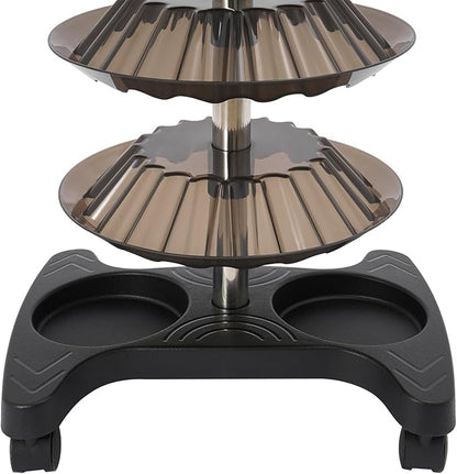 Nail Polish Trolley Display Stand, 5 Tier Spinning Rack with Wheels, Holds 120 Bottles, Freestanding Nail Polish Storage Rack for Nail Salons, Home (Black)