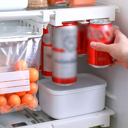 Soda Can Organizer, Refrigerator Stackable Can Holder Drink Dispenser Can Organizer Stacking Can Dispenser Fridge Soda Can Organizer Rack for Pantry, Freezer, Kitchen, Beverage Holder (White)
