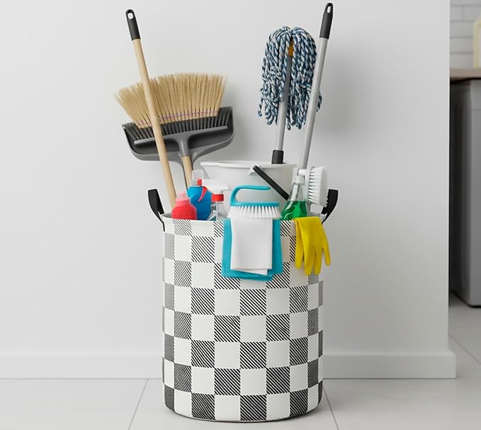 CLOCOR Large Laundry Basket,Waterproof Nursery Hamper,Collapsible Fabric Storage Container,Room Decor,Gift Basket（Gradient Grid