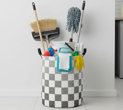 CLOCOR Large Laundry Basket,Waterproof Nursery Hamper,Collapsible Fabric Storage Container,Room Decor,Gift Basket（Gradient Grid