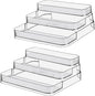2pcs Acrylic Rack, No Assembly Clear 3 Tier Condiment Bottle Shelf Vanity Organizer for Cabinet Kitchen Bathroom