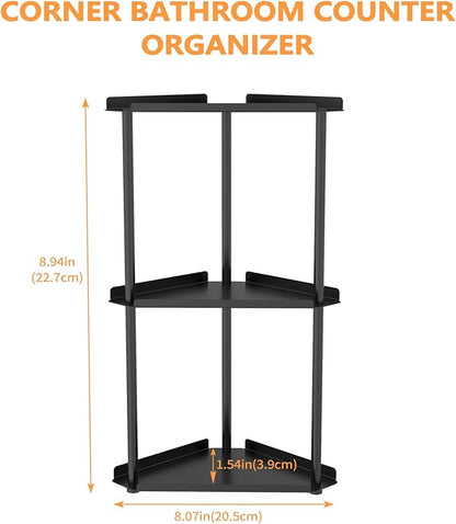FLE 3 Tier Corner Bathroom Counter Organizer, Countertop Corner Shelf,Makeup Organizer and Storage for Bathroom
