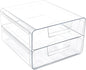 Clear Stackable Storage Drawers,Acrylic Makeup Drawer Organizer with 2 Drawers,Stackable Storage Bins for Skincare,Cosmetics,Beauty Supplies,for Vanity,Bathroom,Kitchen Countertop,Pantry Organization