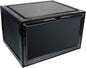 SOLUSTRE Basketball Shoes Storage Box with Magnetic Side Opening Black Plastic Shoe Organizer Container Dustproof and Moisture Resistant for Sneakers and Athletic Footwear
