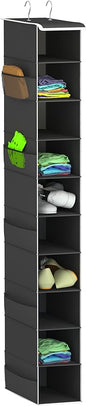 Libeder 10-Shelf Hanging Closet Organizer with 6 Mesh Side Pockets