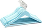 20 Pack Blue Clothes Hangers Slim Wood Hangers Coat Hangers for Closet,Clothes Hanger with Extra Smooth Finish,Precisely Cut Notches for Shirt Suit Dress Women Home Kids (Blue)