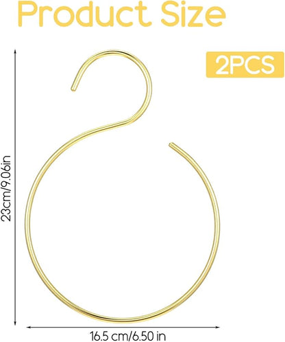 2 Pack Hat Hangers for Closet, Holds 20 Baseball Caps Space-Saving Hat Rack Organizer Sturdy Gold Cap Holder for Wall or Rod Mount