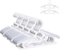 JSF 30Pcs Baby Hangers for Nursery Closet, Infant Hangers Extendable and Non-Slip for Newborn Toddler Kids Clothes,11"-14" Adjustable Children Coat Pant Hanger for Girl and Boy Nursery Grey