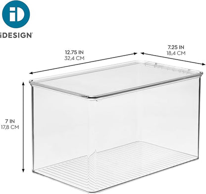 iDesign Stackable Clear Plastic Shoe Boxes with Lids, Storage Shoe Container for Closet, 2-Pack