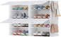 Patented Shoe Racks Organizers Shelves, Floor-Standing, Wall Hanging, Sturdy and extendable. Easy DIY Assembly, for Door Entrance, Closet, and Workplace (2x4Grid, White)