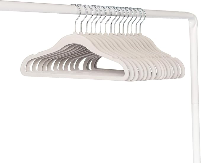 3 Sprouts Velvet Baby Hangers - Non-Slip Hangers for Infant and Toddler Clothes - Slim Space-Saving Design with Nordic Colors for Nursery - 30 Pack - Gray