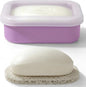 AIMAIAIMAI Enhanced Leak Proof Travel Soap Container, Compact Silicone Travel Soap Holder with Drainage Pad, Great for Camping, Gym and Business Trip (Purple)
