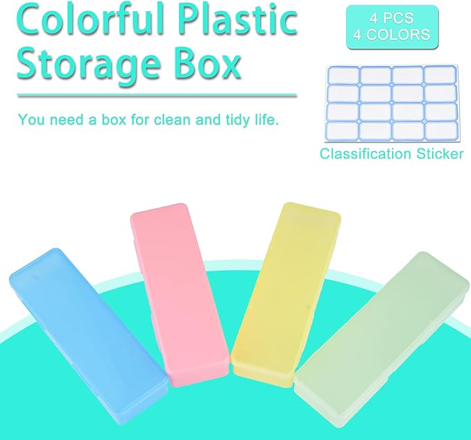 Lokyango 4-Piece Plastic Storage Box for Nail Tools - Multicolor Manicure & Pedicure Supply Organizer