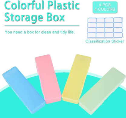 Lokyango 4-Piece Plastic Storage Box for Nail Tools - Multicolor Manicure & Pedicure Supply Organizer