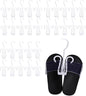 Cabilock 40 pcs White Shoes Hanging Rack, Plastic Material, Double Hooks Design, Ideal for Dehumidifying, Hanging and Organizing Leather Shoes