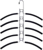Nature Smile No Shoulder Bump Multiple Sweater Coat Clothes Hangers,Multi Layers Space Saving T Shirt Blouse Rack(4 Pack Black Color)