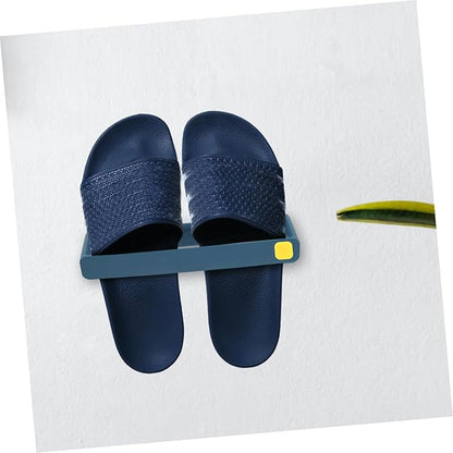 OSALADI Wall Mounted Shoe Rack Slipper Holder 4pcs Punch-free Slippers Hanging Organizer for Entryway and Bathroom, Space-saving Multi-color Shoe Shelf Set