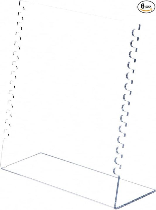 Plymor Clear Acrylic Necklace Display Stand with Side Hooks, 10.625" W x 4" D x 11.75" H (6 Pack)