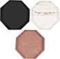 3Pcs Bathroom Trays with Anti Slip Bottom Decorative Silicone Vanity Trays Space Saving Perfume Trays for Candle Soap Shampoo (Octagon)