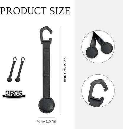 Cowboy Hat Holder for Truck, 2 Pack Black Leather Magnetic Hat Clip - Universal Hat Rack Organizer for Car Pickup Seat Headrest, Travel Hat Hanger Accessory