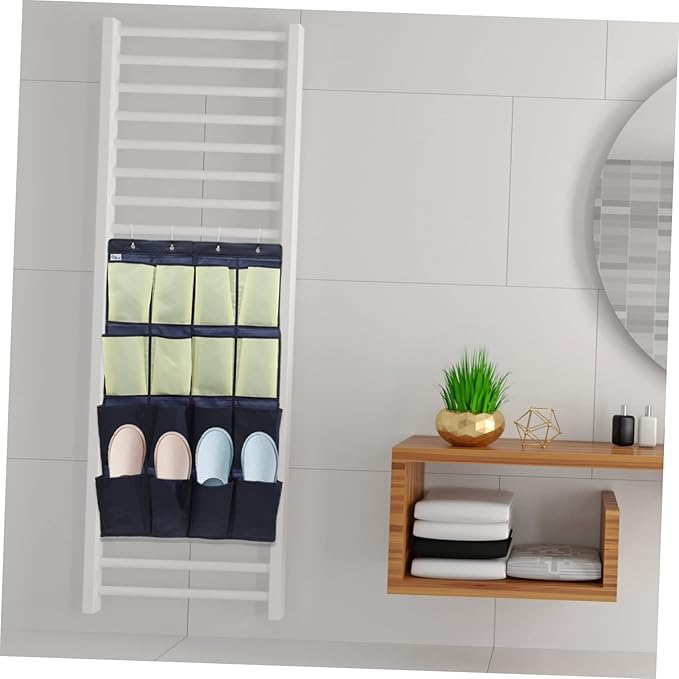 Hanging Shoe Organizer Bag Over the Door Oxford Shoe Pouch for Closet Storage Multi Wall Mounted Rack in Bedroom Bathroom Yellow