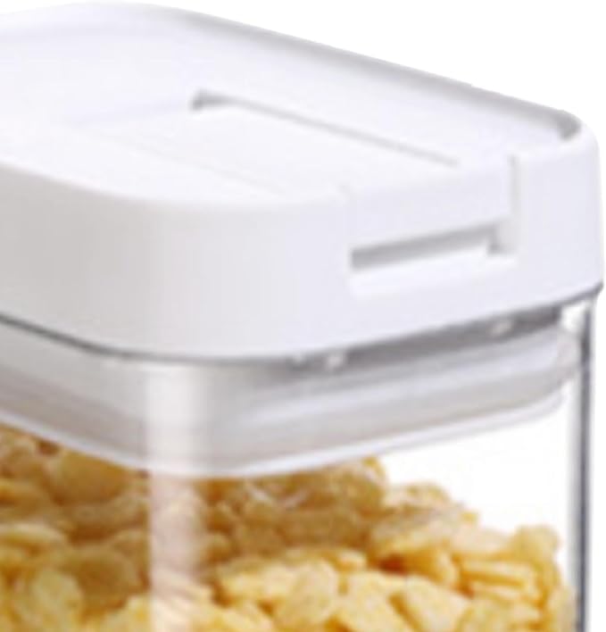 Airtight Cereal Storage Container, 27oz Transparent Food Storage Containers, Plastic Food Storage Canister Dispenser for Cereal Flour Spaghetti Rice Kitchen Organizing