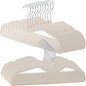 20 Pcs Velvet Short Neck Hangers for Closet - Flocked Space-Saving Hangers with 360° Swivel Hooks, Non-Skid Clothes Organizers for Shirts, Pants, Dresses
