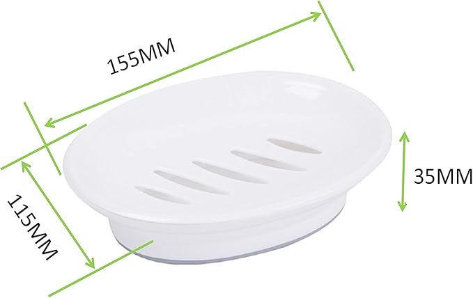 Soap Holder Storage Rack Plastic Dish 2-Pack With Drain Easy Cleaning Saver Dry Stop Mushy Tray for Shower Bathroom