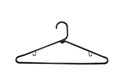 Nahanco Plastic Clothes Hangers, Black, 24/Pack (TBBHU)